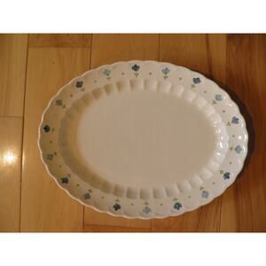 Vernon Ware by Metlox Platter 13 1/2” True Blue hand Painted Vintage